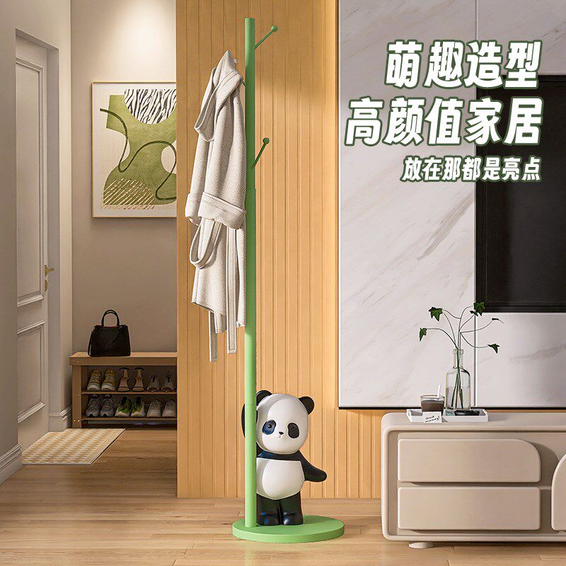 落地衣帽架卧室家用挂衣架立式挂衣杆室内挂包架创意卡通晾衣架子