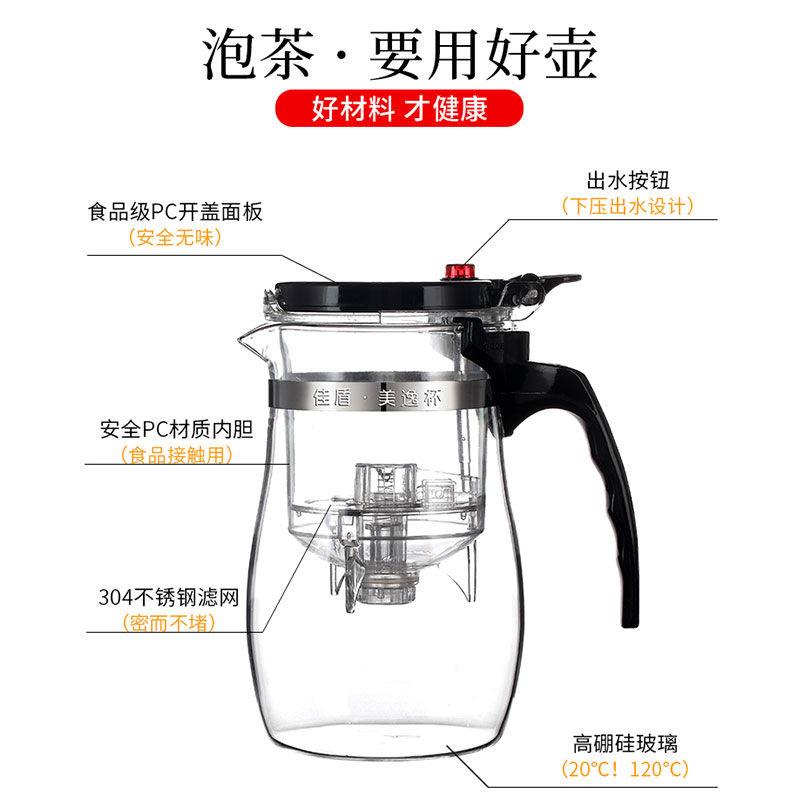 飘逸杯泡茶壶耐热茶道杯一键过滤玻璃泡茶杯玲珑杯套装水壶水杯功图片
