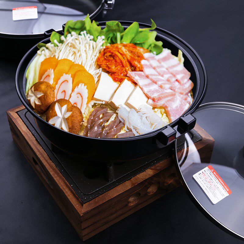 寿喜锅日韩式料理店专用海鲜锅小火锅不粘锅炒年糕平底锅煮面汤锅