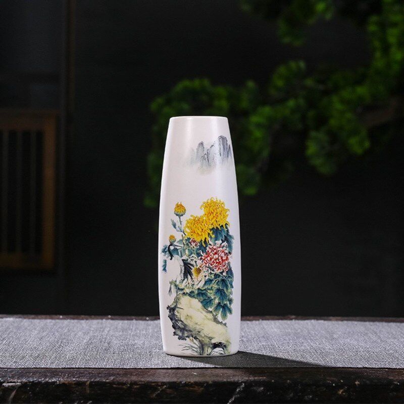 鸡毛掸子收纳瓶插鸡毛掸子的花瓶陶瓷器家居装饰品摆件插花乾燥花