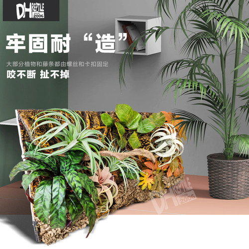 DH爬虫陆龟蜥蜴饲养箱生态立体背景板雨林爬宠景观生态造景背景墙