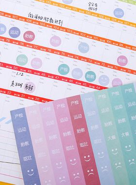 孕期日程表生产倒计时行程安排计划表产检待产周期记录孕检收纳册