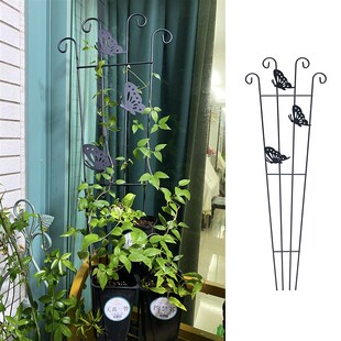 小型铁艺蝴蝶架铁线莲月季爬藤花架园艺杂货庭院装饰花架花藤甜梦