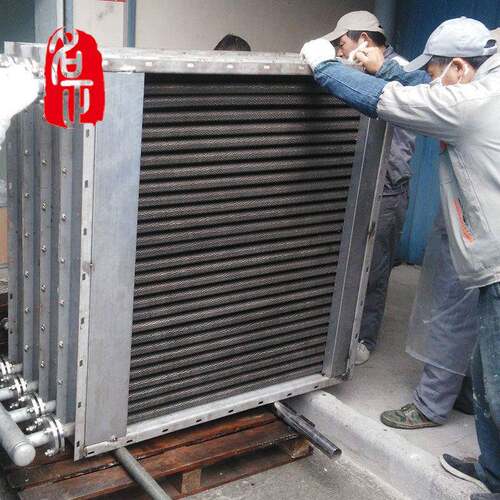 蒸汽导热油烟气热水电加热翅片式板式热交换热器散热