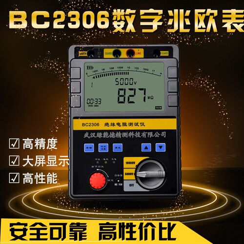 BC2306数字兆欧表 绝缘电阻测试仪 10000V/10KV兆欧表 (带吸收比)