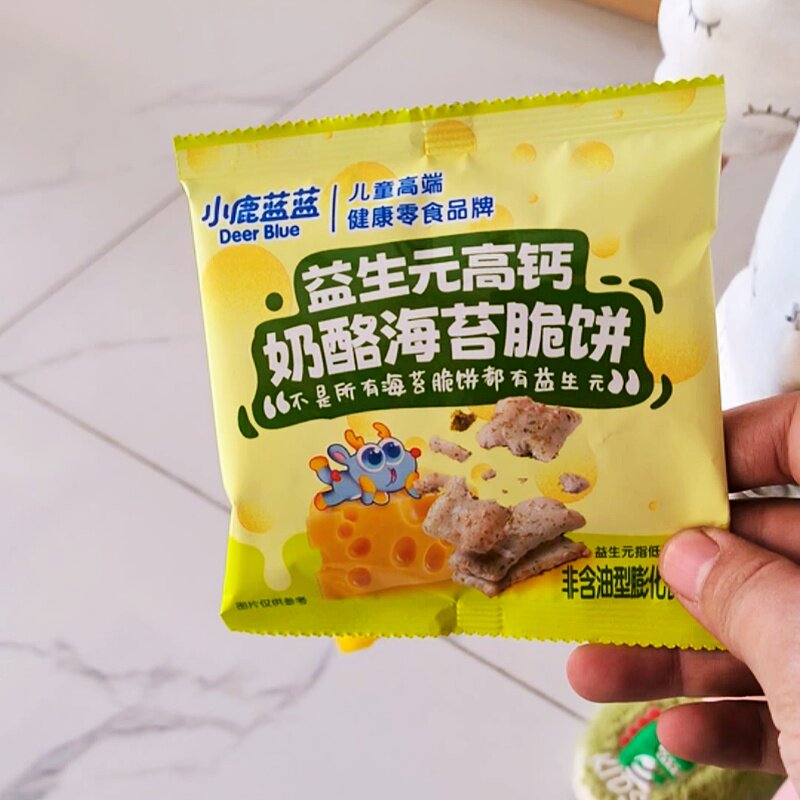 新品小鹿蓝蓝高钙益生元奶酪海苔脆饼宝宝小吃磨牙零食儿童健康