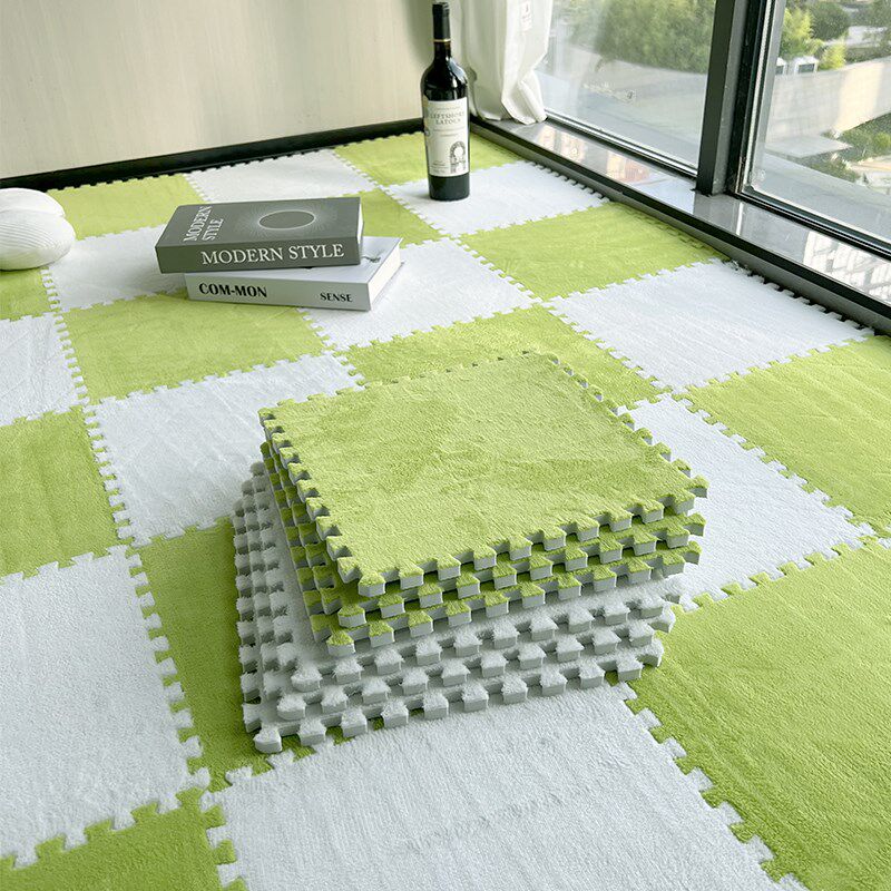 雪芙短绒拼接泡沫地毯卧室床边地垫大面积全铺免洗飘窗垫窗台垫子