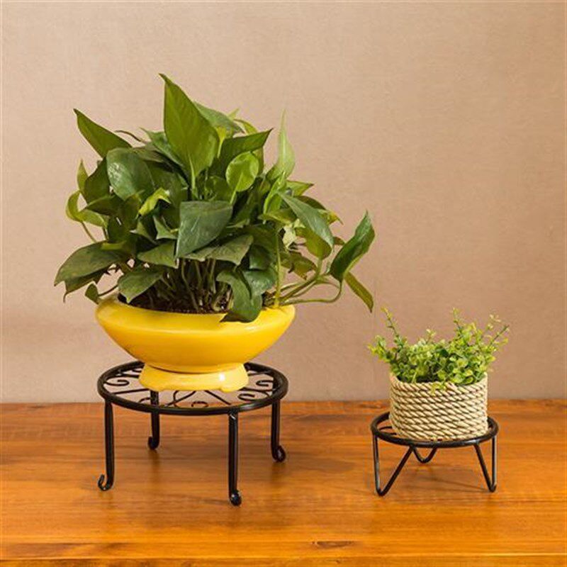 欧式铁艺小凳子架单层花花盆架地架式盆景架矮花办公桌花落架子