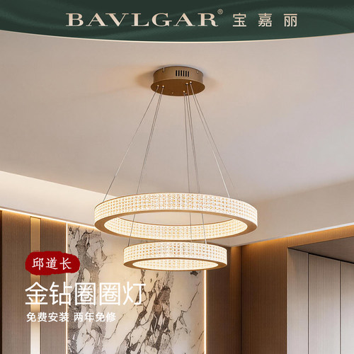 宝嘉丽丨金钻圈圈灯轻奢客厅吊灯现代极简圆环大平层大厅餐厅灯具