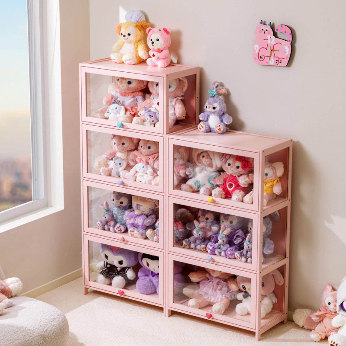 手办收纳盒痛柜毛绒玩偶娃娃展示柜模型公仔盲盒亚克力透明展示架