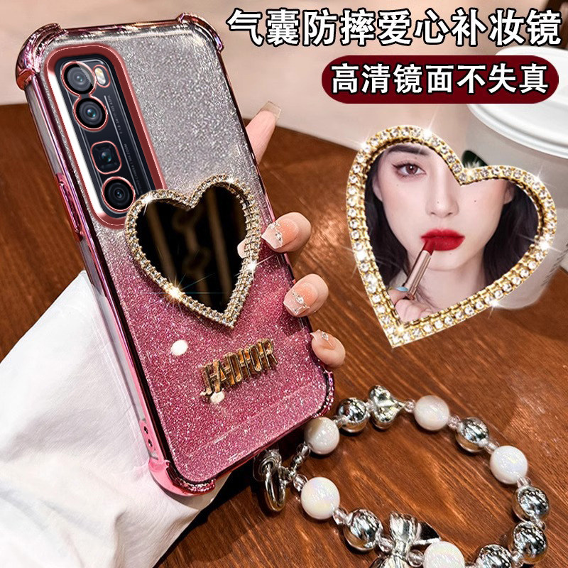 适用华为nova7pro手机壳n7pro保护套nove7pr0硅胶套JER一AN00镜头全包防摔note软5g女高级感75g镜子带钻novo