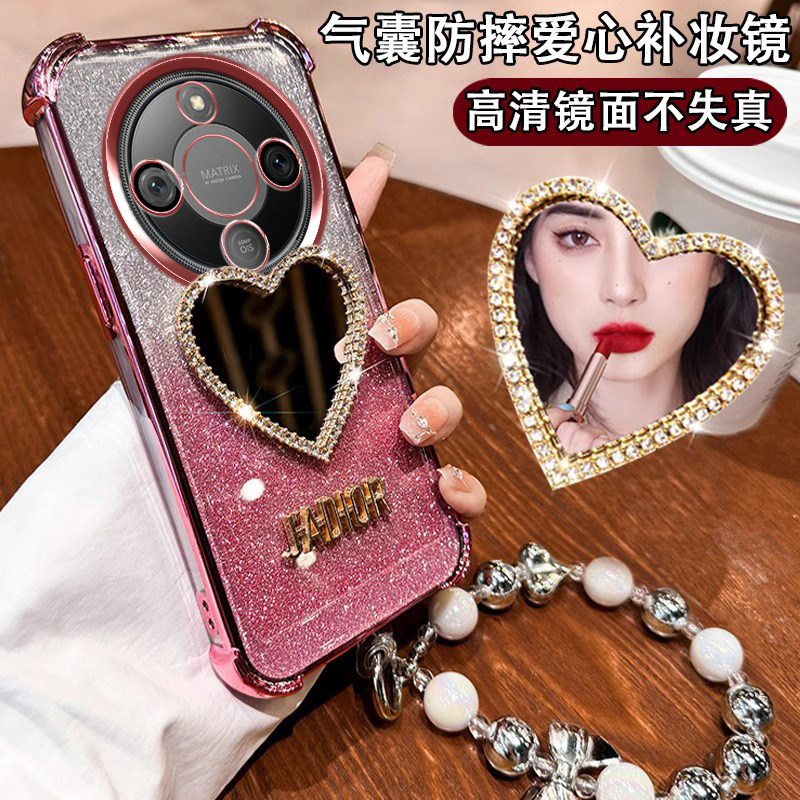适用华为荣耀x70手机壳honorx70焕新版保护套硅胶MTN一AN00镜头全包防摔软honor女新款x镜子钻ANOO高级感