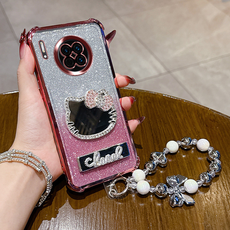 适用华为mate30手机壳meta30pro保护硅胶套mt30epro镜头全包m30防摔por镜子支架TAS一AN00m软LIO带钻5g女款潮