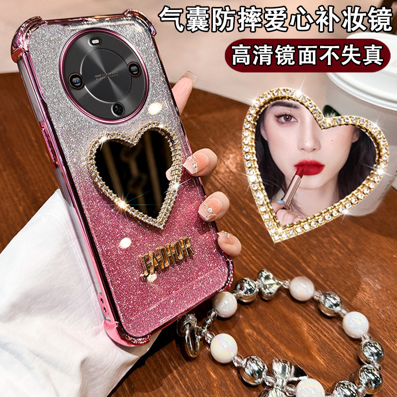 适用华为畅享70x手机壳畅想x70活力版保护套BRE一AL80硅胶带钻镜头全包防摔软AL00a镜子女板新款外壳个性网红
