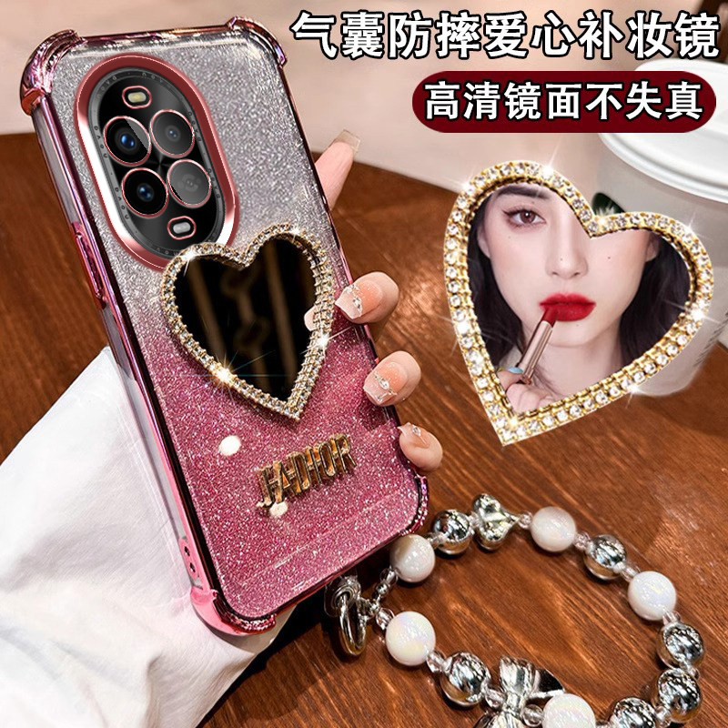 适用华为nova13Pro手机壳nove13pr0保护套硅胶MIS一AL80自带镜头膜全包防摔软壳00女新款带钻镜子外壳个性潮