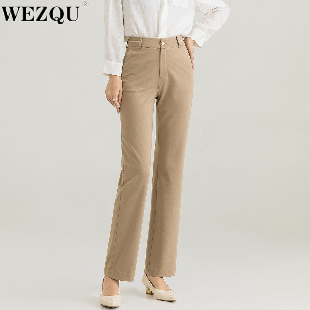 高腰直筒西装裤女2026春夏新款