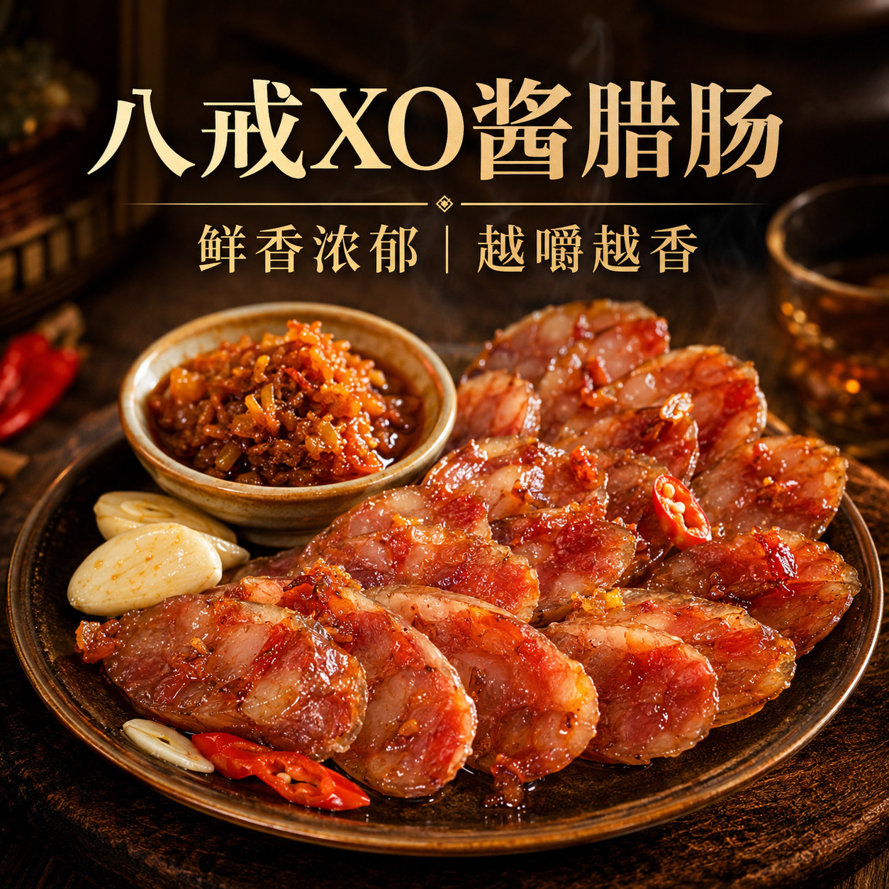 龙昌行海味八戒XO酱腊肠盒装澳门特产鲜香浓郁腊肠