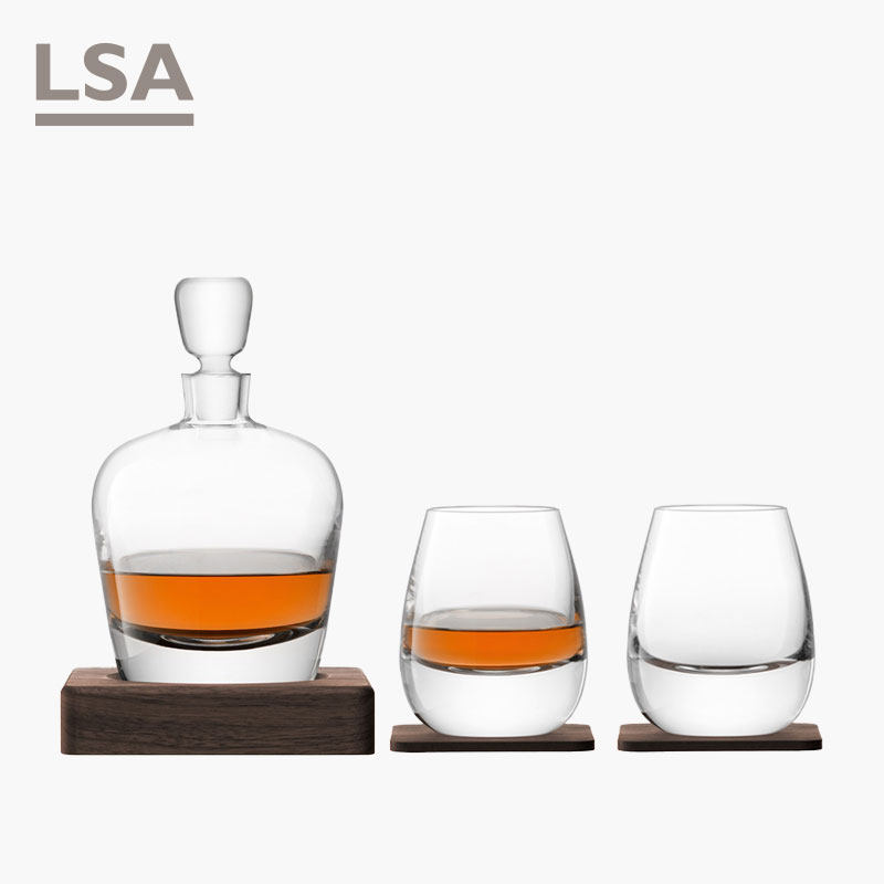 英国LSA玻璃酒具套装威士忌酒杯酒樽醒酒器闻香杯洋酒杯礼盒托盘