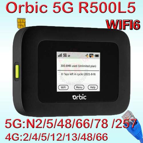orbicSpeed5GUWR500L5wifi6rj45NRsa插卡路由器mifi随身
