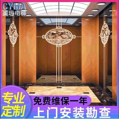 奥玛CYMA厂家定制小区住宅室内家用电梯载货电梯不锈钢结构轻奢