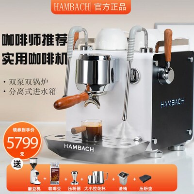 HAMBACH汉巴赫7105半自动咖啡机商用家用意式咖啡机双锅炉