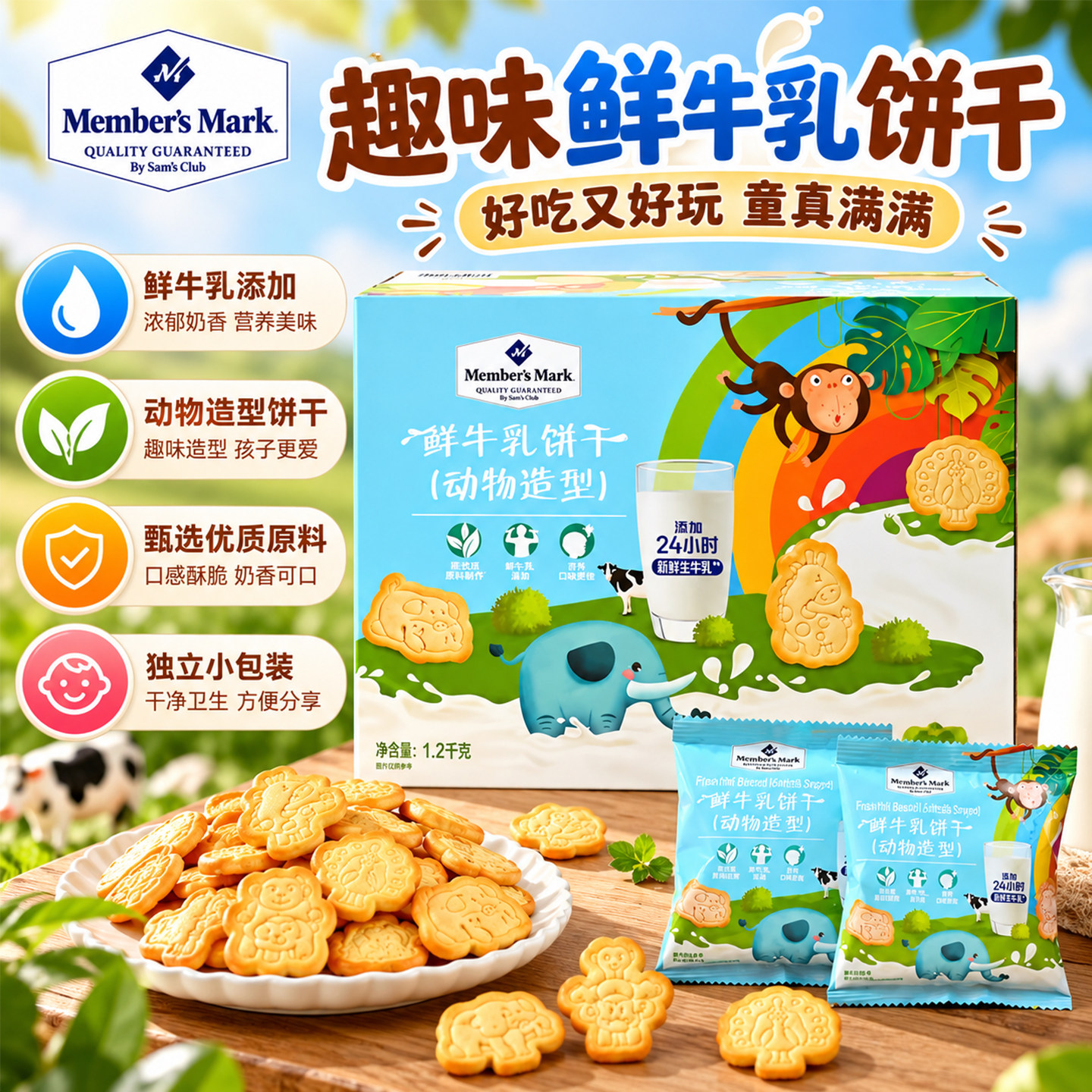 Member'sMark山姆鲜牛乳饼干