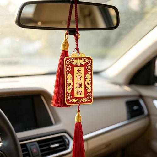 天官赐福平安中国风车挂钥匙扣