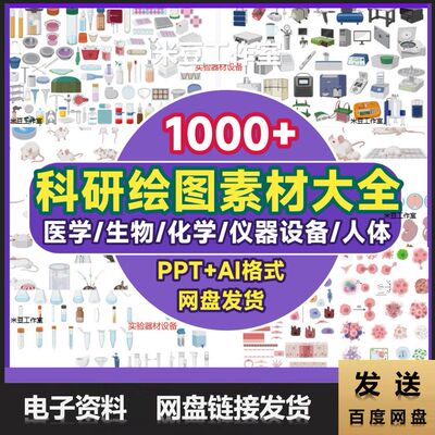 科研绘图素材ppt材料实验仪器设备化学生物流程图片SCI器官细胞A