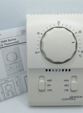 江森T2000AAC-0C0机械式中央空调温控器风机盘管温度控制面板开关