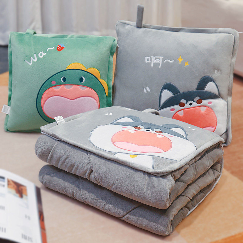 抱枕被子两用秋冬加厚车载毯子二合一办公室午睡枕头毛毯睡觉新款