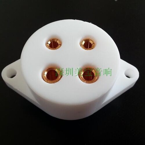 RA4脚特氟龙特富龙镀金铍铜弹片四脚电子管座4脚管座 适300B 2A3