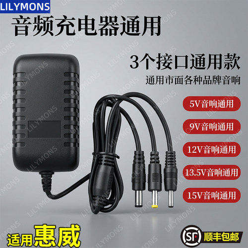 适用惠威5V9V12V15V1A1.5A2A移动拉杆音箱广场舞有源音响充电器电源连接适配器线DC
