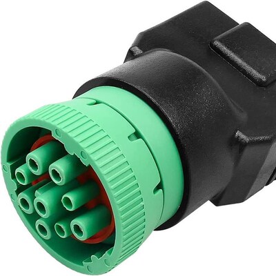 J1939转OBD2转接头J1939公头9P 用于汽车诊断设备连接器obd转接头