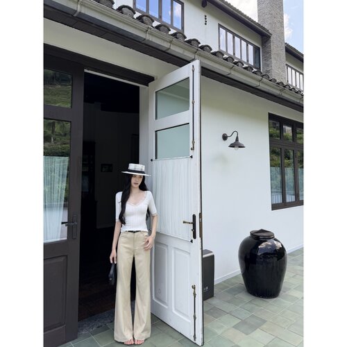 【裤型超正】双腰头休闲阔腿裤