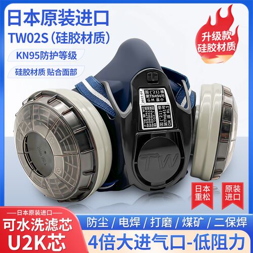 日本重松口罩TW08S防尘口罩防工业粉尘打磨煤矿专用电焊TW02S面罩