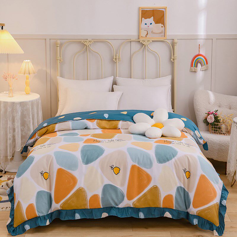 倍宁全棉花边被套单件被罩韩版公主单人被单1.8米2.0m双人卡通被