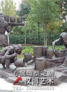 玻璃钢仿铜人物雕塑户外园林铸铜童趣主题雕塑铜雕少年放飞梦想像