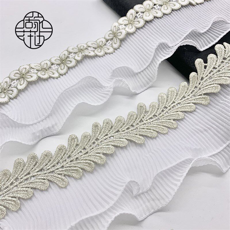 窗帘花边贴边辅料立边蕾丝双层木耳边蝴蝶水溶手工拼接边窗纱贴边