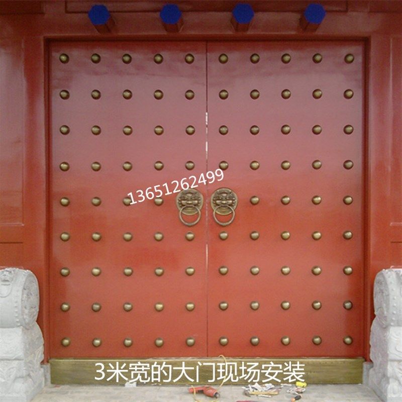四合院大门包铜门槛中式大门铜门槛铜门套大门包边圆柱包铜加工