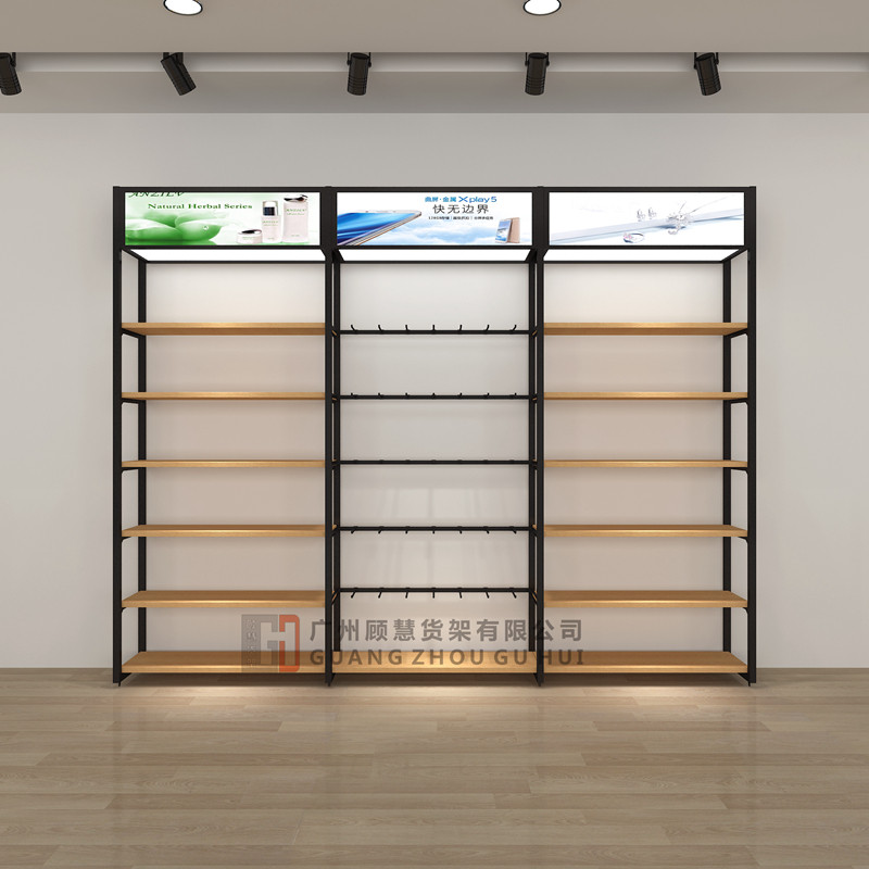 优品货架灯箱置物架货柜展柜展示柜钢铁质木质手机数码配件展示架