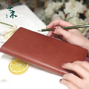 仓末weeks头层植鞣牛皮书衣便携记事本周计划日记本本芯