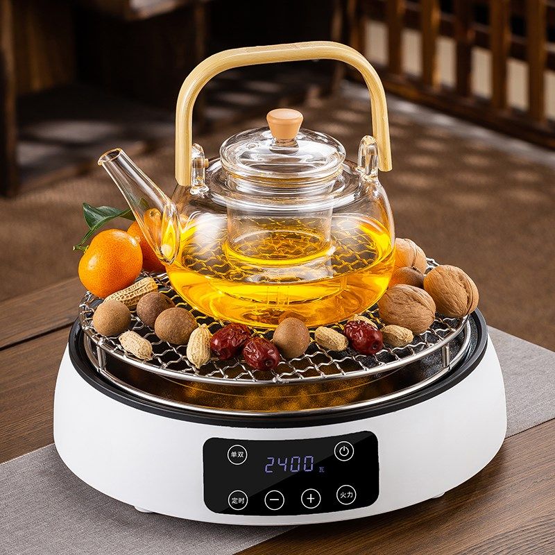 室内围炉煮茶器具电陶炉烤火电炉罐罐茶烤奶壶家用煮茶壶烤网套装