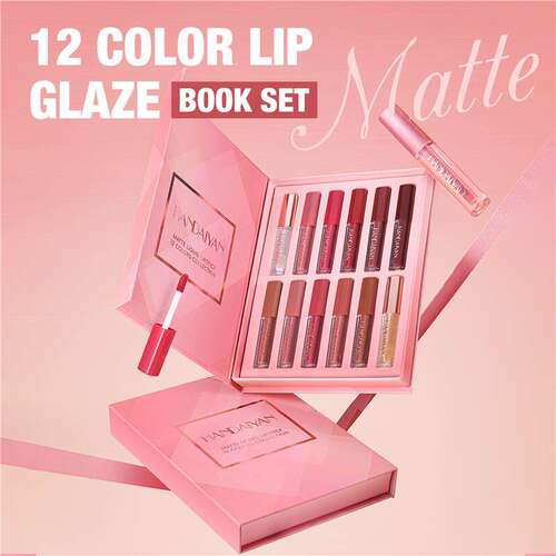 Square Tube Lip Gloss Set 方管唇釉套装防水易上色珠光哑光