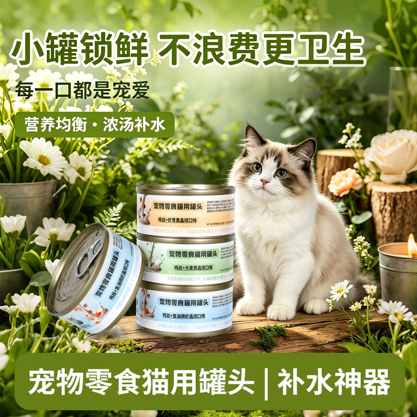 粮主子猫罐头幼猫猫咪罐头零食宠物罐头低敏营养补水增肥多口味