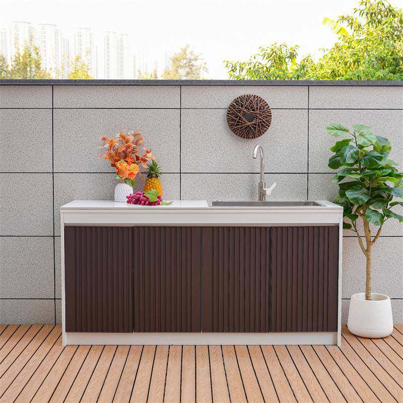 户外庭院洗手台盆室外铝合金岩板仿大理石洗手池阳台储物柜操作台,收纳整理,收纳柜,淘宝优惠券,粉丝福利购,淘宝优惠卷