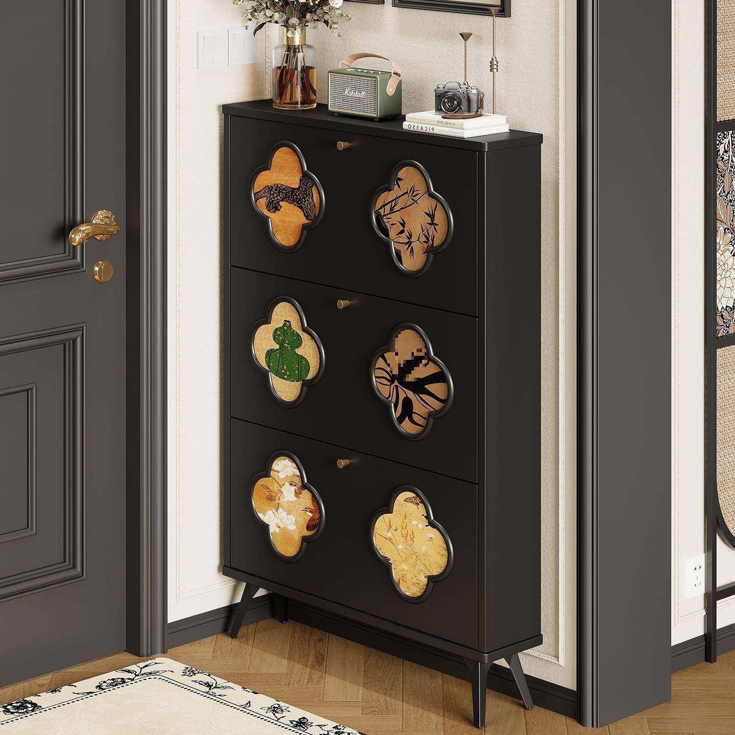 美式复古翻斗鞋柜靠墙超薄家用玄关柜门口大容量收纳入户收纳鞋架,住宅家具,鞋架,淘宝优惠券,粉丝福利购,淘宝优惠卷