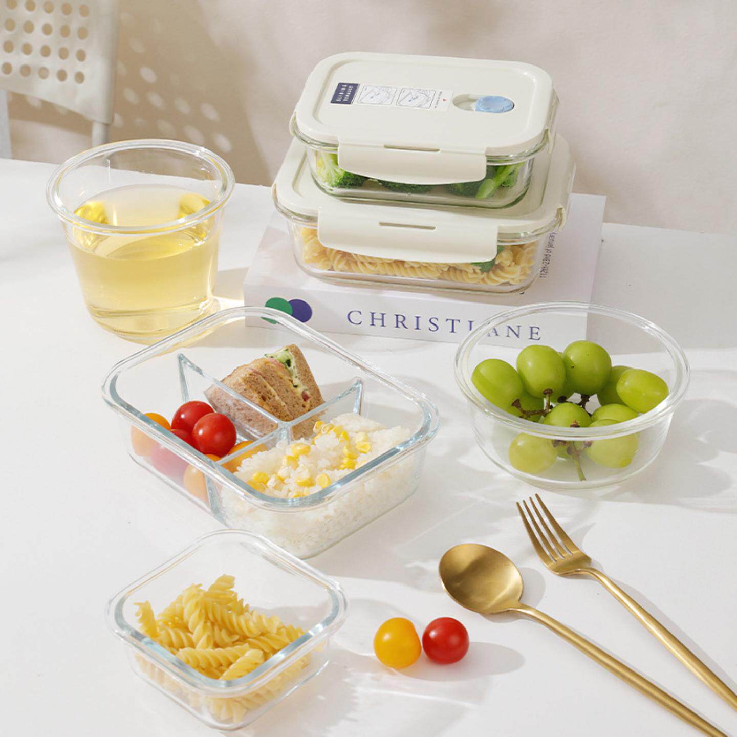 玻璃饭盒可进微波炉加热专用餐盒