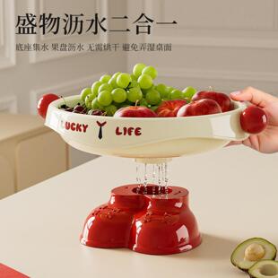 水果盘轻奢高级感点心坚果零食糖果盒复古干果盘茶几客厅新年果盘