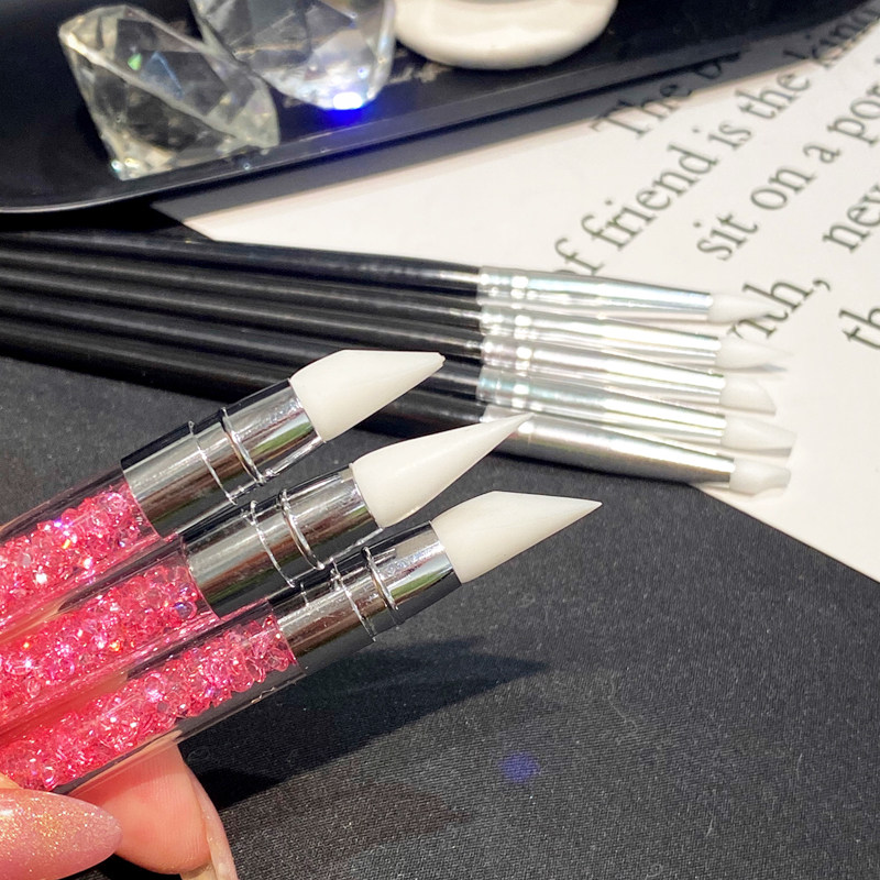 奶油皇后UV胶上胶笔留白笔硅胶笔DIY手工粉刷水晶滴胶挑泡工具