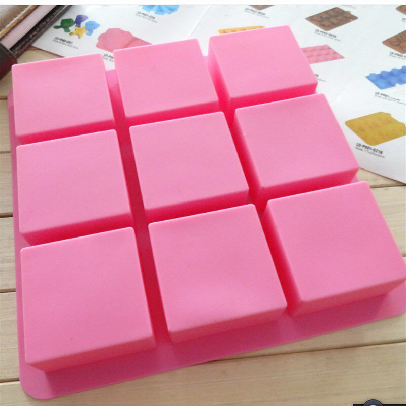 9格正方形硅胶手工皂模硅胶蛋糕模冰格制冰盒冰块模具